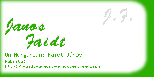 janos faidt business card